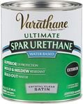 Varathane 250241H Ultimate Water-Based Spar Urethane, Quart, Crystal Clear Satin