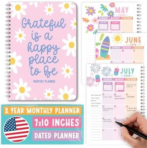 2 Year Monthly Planner 2026-2027 - 2 Year Planner 2026-2027, Monthly Calendar 2026-2027, Calendar Book, Pink Calendars, Planners & Organizers