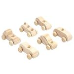 ibasenice 6pcs Wooden Graffiti Car Decor Toy Wooden Cars to Paint for Kids Unfinished Car for DIY Child Puzzle