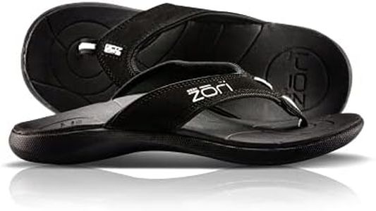 Neat Feat Men's Zori Sport Orthotic Slip-On Sandals Flip Flop, Black, 11, ZORBLACK11