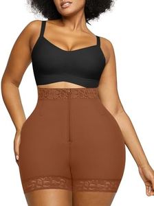 SHAPELLX Tummy Control Shapewear Shorts Women Fajas Colombianas Body Shaper Underwear Butt Lifting Plus Size(Brown,4X-large)