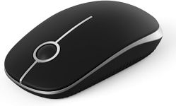 Seenda Wireless Mouse, 2.4GHz Silent Mouse with USB Receiver, 18 month battery life, 1600 DPI Optical Tracking, Portable Computer Mice for Laptop PC Notebook- Black and Silver