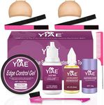 YIAE Wig Glue and Wigs Accessory Set for Real Hair Wig, 60 ml Wig Glue Wig Glue Waterproof Wig Set with Bonding/Hair Wax Stick/Edge Control Set of 10