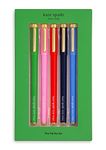 kate spade new york Fine Point Pen Set of 5, Plastic Colorful Pens, Fine Tip Colored Ink Pens for Precise Writing and Journaling