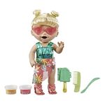 Baby Alive Sunshine Snacks Doll, Eats and Poops, Summer-Themed Waterplay Baby Doll, Ice Pop Mold, Toy for Kids Ages 3 and Up, Blonde Hair