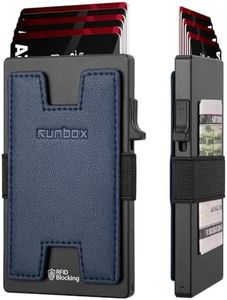 RUNBOX Slim Card Holder Wallet for Men, Minimalist RFID Blocking Wallet with Pop-Up Function, Ultra-Thin Design, Metal Business Card Cases holds 12+ Cards, Gifts for Men, Men's Accessories