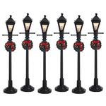 Lemax Christmas Village Gas Lantern Street Lamp Set of 6 Battery Operated (4.5V) - 64499