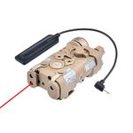 Plastic L3-NL Box Laser Sights，with IR Laser + Red/Green/Blue Laser Sight + Strobe/Momentary/Constant Modes Whitelight LED 150 Lumens Flashlight，with Pressure Switch，for 20mm Rail (Red Laser DE)