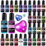 Epoxy Resin Pigment - 30 Colors Concentrated Liquid Epoxy Resin Dye, Transparent Resin Colorant for Resin Coloring, DIY Resin Jewelry Making, Resin Painting, Resin Art Crafts - 0.35oz/10ml Each