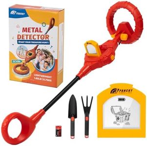 PANCKY Metal Detector for Kids, IP68 Waterproof Automatic Sensitivity Adjustment Underwater Kids Metal Detector Kit with LCD Display 6.6" Search Coil, 1.65lb Lightweight, Gift for Boys & Girls, Red
