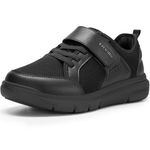 FitVille Wide Diabetic Walking Shoes for Men, Lightweight Non-Slip Breathable Casual Sneakers for Standing All Day (Jet Black, 10.5 X-Wide)