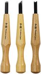 Wazakura 3PCS Bonsai Chisel Kit with Round Gouge, Single Bevel Skewed and V-Parting Tool, Hand Carving Tool Set for Jin Shari Making, Woodworking Knife Pack - 3PCS Bonsai Chisel Kit