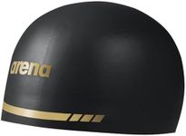 Arena 3D Soft USA Unisex Silicone Swim Cap for Adults Durable Wrinkle Free Pool Training and Racing Swim Accessory, Black/Gold, Extra Large