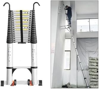 JADDUO Telescoping Ladder,27.9 FT Extension Ladder,Aluminum Lightweight Telescopic Ladder with 2 Triangle Stabilizers, Telescoping Attic Ladders RV Ladders for Travel