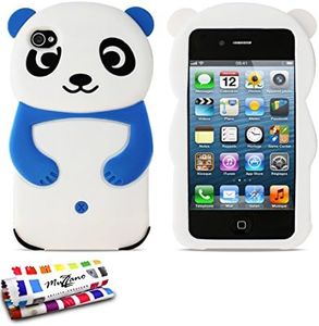Coque Souple Ultra-Slim APPLE IPHONE 4 [Le Panda Premium] [Bleu nuit] de MUZZANO + STYLET et CHIFFON MUZZANO® OFFERTS - La Protection Antichoc ULTIME, ELEGANTE ET DURABLE pour votre APPLE IPHONE 4