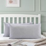 Wakefit Large Size Sleeping Pillow | Height Adjustable | Soft & Fluffy Comfort | Light Grey | 36 x 20 Inch | Set of 2 |Free Extra Fiber for Custom Comfort