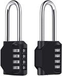 Combination Padlock, [2.6inch Long Shackle] Diyife 4 Digit Combination Lock, Padlock Weatherproof Outdoor for School Gym Locker, Shed, Fence, Hasp (2 Pack,Black)