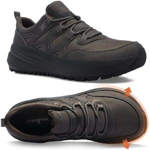 Men's Orthopedic Extra Wide Toe Box Casual Breathable Walking Shoes: Arch Support Orthotic Bunions Recovery Plantar Fasciitis Trekking Shoes, Leisure Hiking Exercise Trail Sneaker Grey Brown Size 10.5
