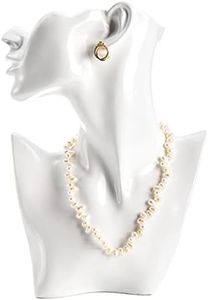 SOUJOY Jewelry Mannequin Display, Resin Display Stand Bust, Boutique Earring Holder Organizer for Show Jewelry, Necklace, Earrings, Rings, White
