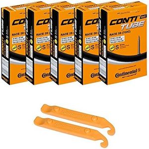 Continental Bicycle Tubes Race 28 700x20-25 S60 Presta Valve 60mm Bike Tube Super Value Bundle (Pack of 5 Conti Tubes & 2 Conti tire Lever)