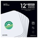 BIG FUDGE Vinyl Record Inner Sleeves 25x | Made from Heavyweight & Acid Free Paper | Album Covers with Round Corners for Easy Insert | Slim Record Jackets to Protect Your LPs & Singles | 12"