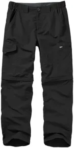 Mens Hiking Pants Convertible boy Scout Quick Dry Lightweight Zip Off Outdoor Fishing Travel Safari Pants,6226,Black,30