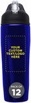 DISCOUNT PROMOS Custom Stainless Steel Water Bottle, 12 pack, Personalized Text, Logo -28.5 oz Metal Sports Bottles with Flip Top, Easy Carrying, Blue