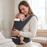 R for Rabbit Upsy Daisy Ergo Baby Carrier for New Born | 8 in 1 Hip Seat Front and Back Carry Position Adjustable Straps Kangaroo Bags for 4 to 36 Months Kids Upto 15 Kg (Dark Grey)
