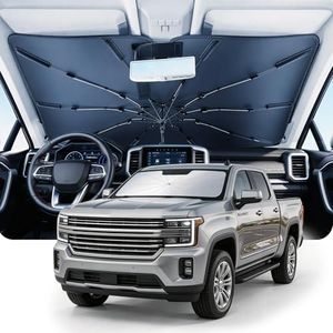 DMJN Umbrella Windshield Sun Shade for Chevy Silverado (2011-2026), Car Sunshade for Front Windshield [Nano Ice-Crystal Coatings] UPF50+ Heat & UV Block, Protect Interior & Keep Cooler
