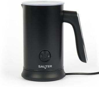 Salter Chocolatier Hot Chocolate Maker - 4-in-1 Electric Milk Frother, Cordless Hot & Cold Milk Foamer 115ml, One Cup 240ml Milk Steamer Heater, LED Control Panel, for Coffee, Cappuccino, Latte, 500W