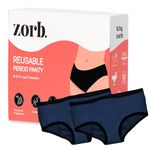 Zorb. Reusable Period Panty for Women | Comfortable Period Panties for Women Leak Proof | Absorbs Heavy Flow 4X of Sanitary Pad Blue, 2XL (PO2)