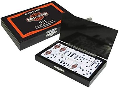 Harley-Davidson Oil Can Domino Set with High Gloss Case