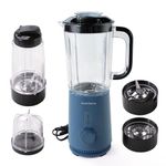 Gleevers The Better Home FUMATO Quikblend Portable Nutri Blender 400W With SS304 Blades | Replaceable Jars of 300ml, 600ml and 1000ml | Mixie for Kitchen | 1 Year mfgh Warranty (Midnight Blue)