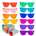 MoodVues Set of 10 Color Therapy Glasses with Matching Cases to Support Mood, Relaxation, and More