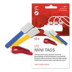 LABEL THE CABLE Small Hook and Loop Cable Labels for Perfect Cable Management - Cable Labelling for Organised Cables - LTC Mini Tags - Pack of 10 - Assorted Colours - LTC 2530