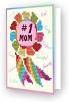 Diamond Dotz Number 1 Mom Diamond Art Cards, Handmade Diamond Painting Cards Kit, Handmade Greeting Cards Kits for Mother Day Notes and Special Occasions