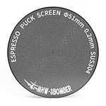 MHW-3BOMBER 51mm Espresso Puck Screen, 0.2mm Ultra-Thin Titanium Coated Reusable Coffee Filter, Compatible with 51mm Portafilter Baskets, Durable Metal Espresso Accessory,FG5640-OS