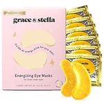 Under Eye Mask (Gold, 6 Pairs) Reduce Dark Circles, Puffy Eyes, Undereye Bags, Wrinkles - Gel Under Eye Patches, Vegan Cruelty-Free Self Care by grace and stella