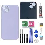 Battery Back Glass Cover Replacement for iPhone 14 6.1", with Adhesive Repair Tools Part (Purple)