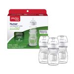 Playtex Baby Nurser Bottle with Pre-Sterilized Disposable Drop-Ins Liners, Closer to Breastfeeding, 4 Ounce Bottles, 3 Count