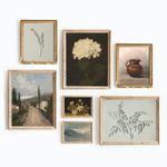 Set 7 French Country Decor, Vintage Art Wall Decor, Vintage Farmhouse Decor, Vintage Art Prints, Farmhouse Art Prints, Landscape Wall Art, Vintage Botanical Wall Art Prints (11X14 IN UNFRAMED)