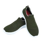 TPENT Comfortable Casual & Sports Slip-on Shoes for Women and Girls(AR-204,Olive,6)