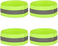 4PCS High Visibility Armbands, Elasticated Ankle Bands Hi Vis Reflective Running Armbands Wristbands Slap Armbands Reflector Strips Safety Bands For Running Walking Cycling Jogging Nigh Outdoor Safety