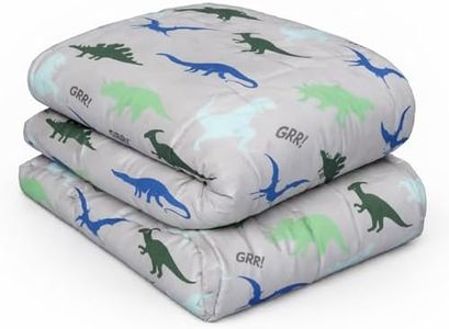 OHS Weighted Blanket Teddy Fleece 3kg Dino Grey, Heavy Blanket Sleep Therapy Autism Insomnia Anxiety Relief for Adults, Single - 100 x 150cm - (Disclaimer:Only Suitable for Age 3+Years)
