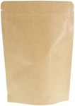 SumDirect Kraft Stand Up Pouches - 50 Pack 5x7 Inch Zipper Food Storage Reusable Bags with Foil Lined for Home or Business (Brown)