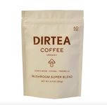 Dirtea Mushroom Coffee Super Blend Powder, Medium Coffee Roast Level, recommended for Energy, Focus and Immunity, 60 Servings