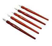 Hillento Comic Dip Pen Set, 5 Wooden Pen Handler Artist Cartoon Pen Set Calligraphy Dip Pens With 5 Nibs - Great for Manga/Comic/Calligraphy/Word Art/Pen-and-Ink Drawing