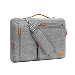 MOSISO 360 Protective Laptop Shoulder Bag,17-17.3 inch Computer Bag Compatible with MacBook, HP, Dell, Lenovo, Asus Notebook,Side Open Messenger Bag with 4 Zipper Pockets&Handle, Gray