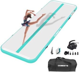 Inflatable Air Gymnastics Mat, 10ft/13ft/16ft/20ft Training Mat 4/8 inches Thickness Tumbling Mat with Electric Pump for Home/Gym/Outdoor-green-4-10