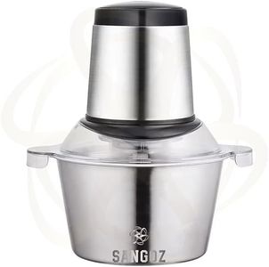 2L Electric Mini Food Chopper By SANGOZ Food Processor Meat Grinder,4 Bi-Level Blades,350 W Stainless Steel Bowl Kitchen Mincer Blender for Meat, Vegetables, Fruits (Model-2)